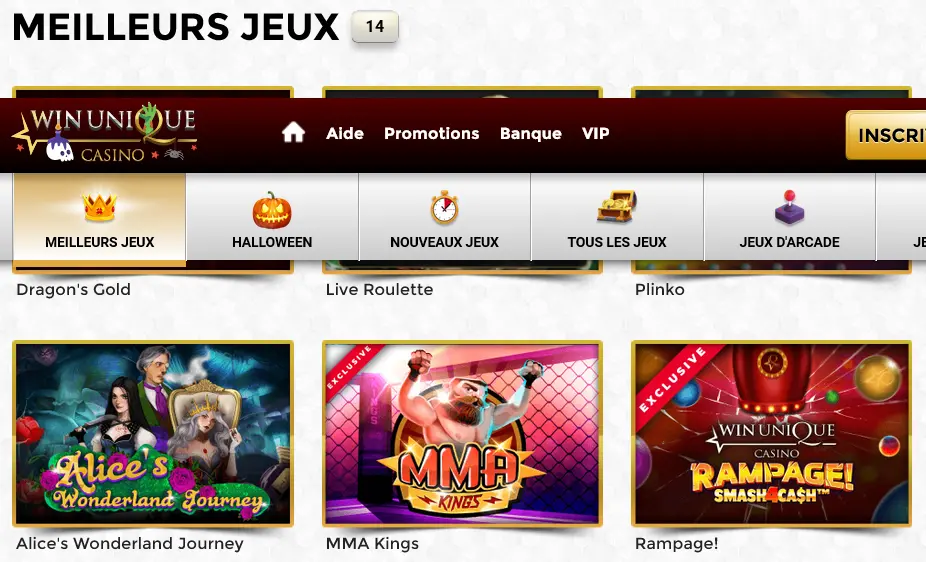 Jeux de casino uniques